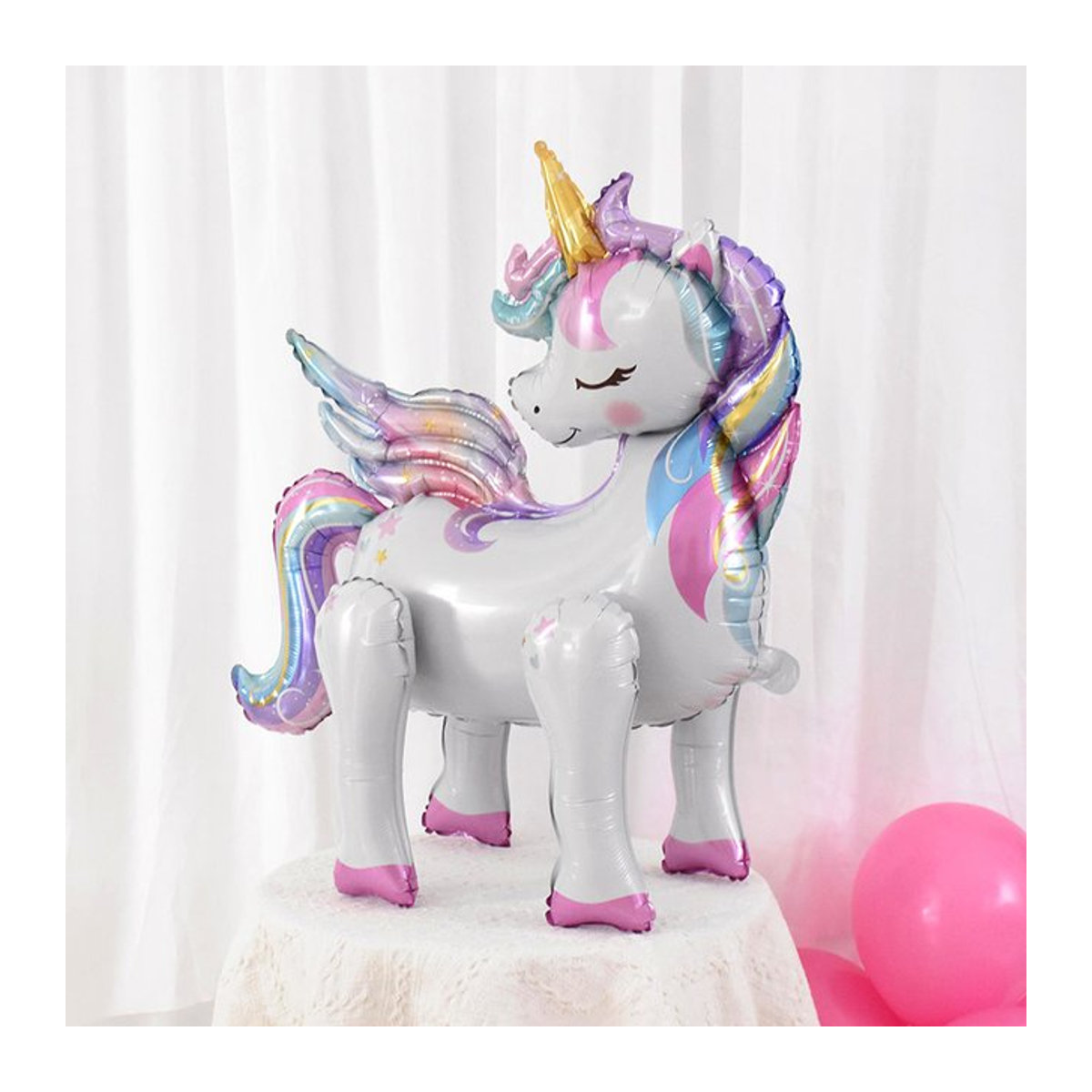 ZQNYCY Regenbogen Einhorn Folienballon für Kindergeburtstage und Babypartys, mehrfarbig, stehend - Bild 1