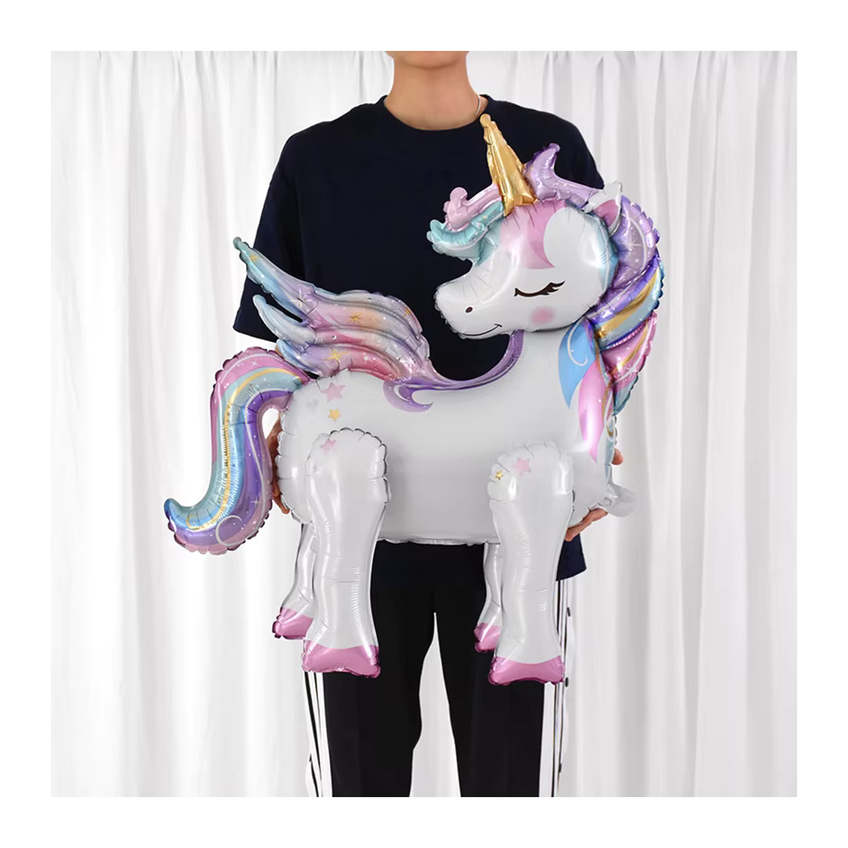 ZQNYCY Regenbogen Einhorn Folienballon für Kindergeburtstage und Babypartys, mehrfarbig, stehend - Bild 2