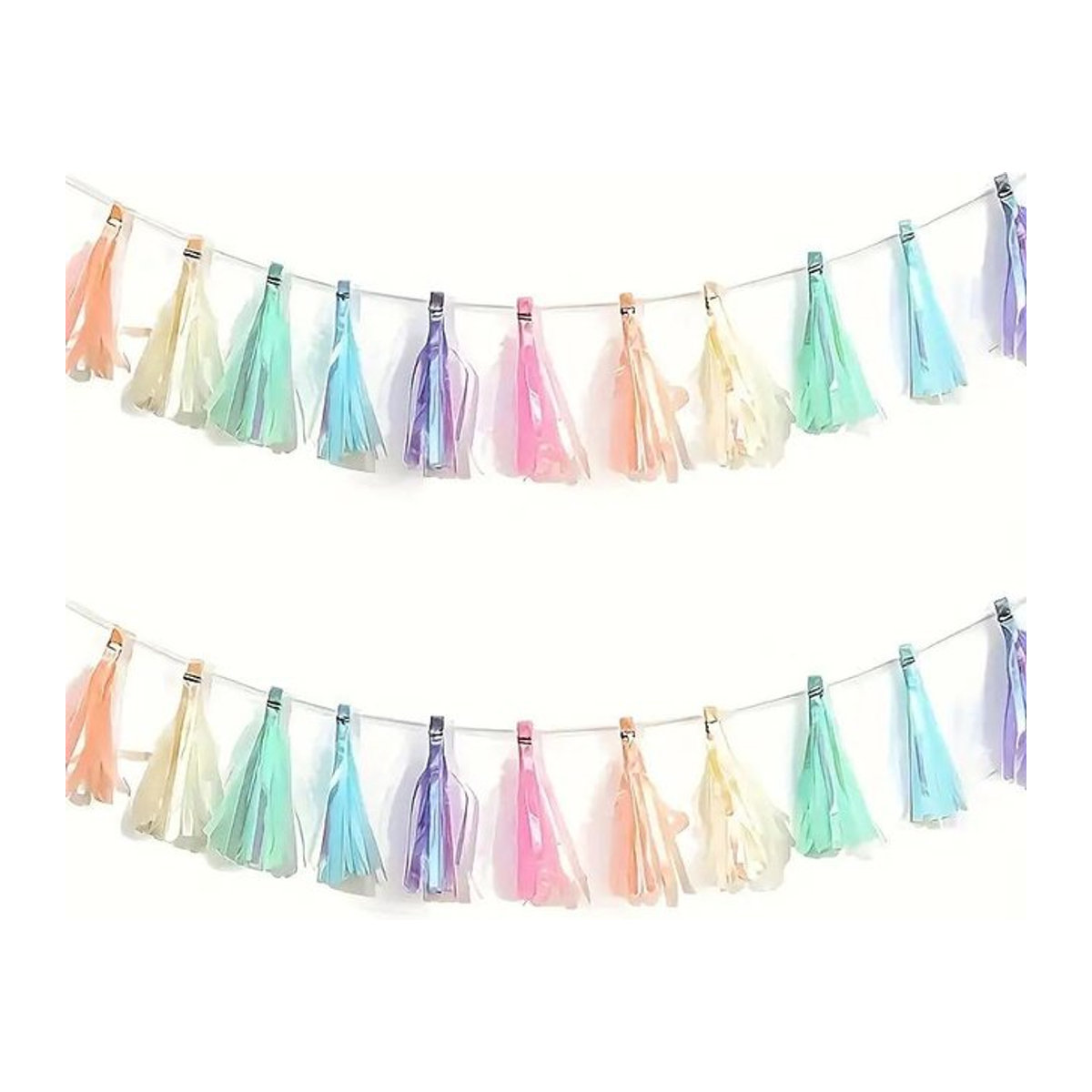 ZQNYCY Regenbogenfarbene Papierquasten-Girlande in Mehrfarbig für Geburtstag, Hochzeit und Kinderpartys - Bild 1