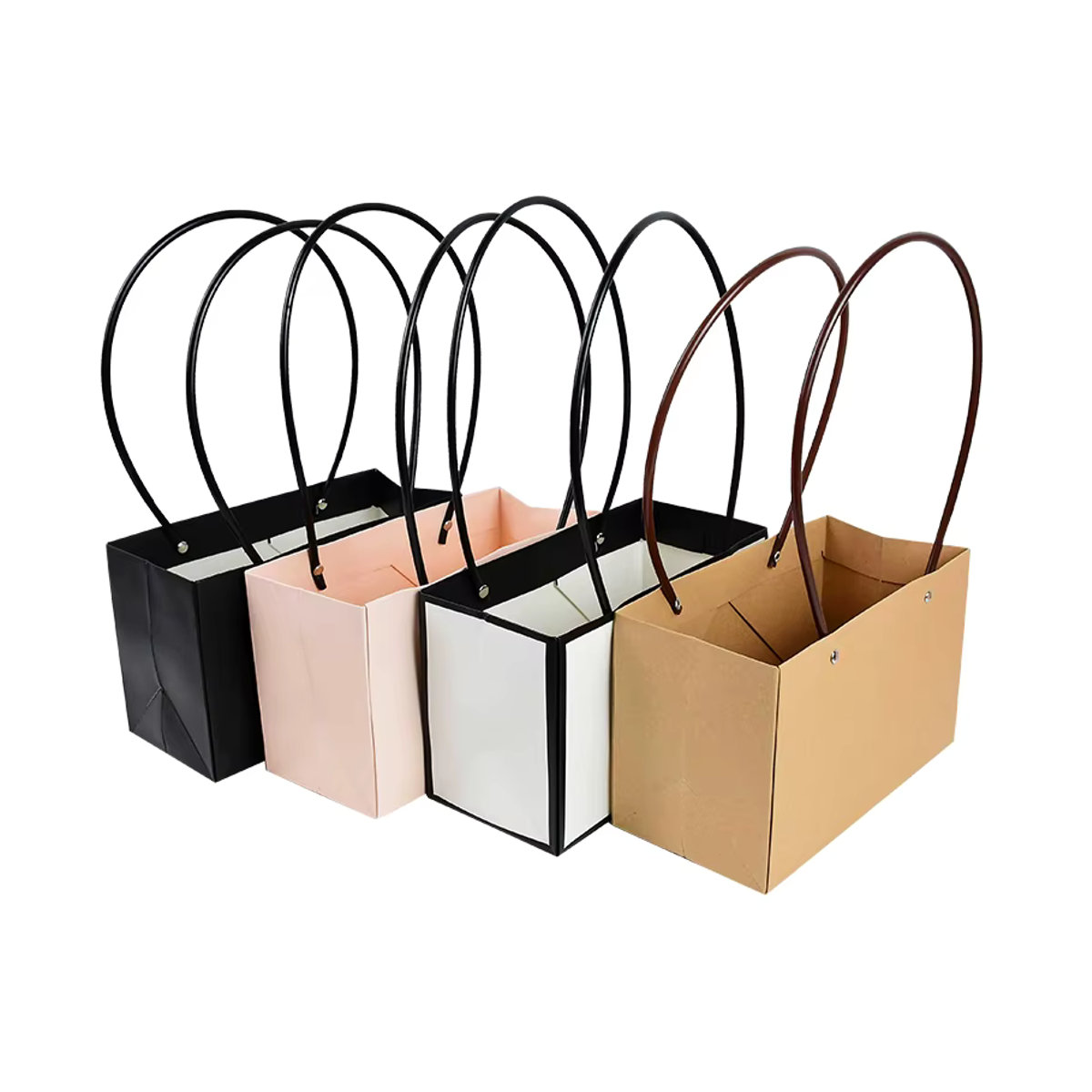 ZQNYCY Tragbarer Blumenkasten aus wasserdichtem Papier in Schwarz, Rechteckige Geschenkbox für Hochzeit und Geburtstag - Bild 3
