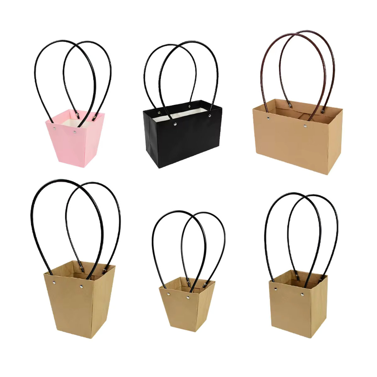 ZQNYCY Tragbarer Blumenkasten aus wasserdichtem Papier in Schwarz, Rechteckige Geschenkbox für Hochzeit und Geburtstag - Bild 5
