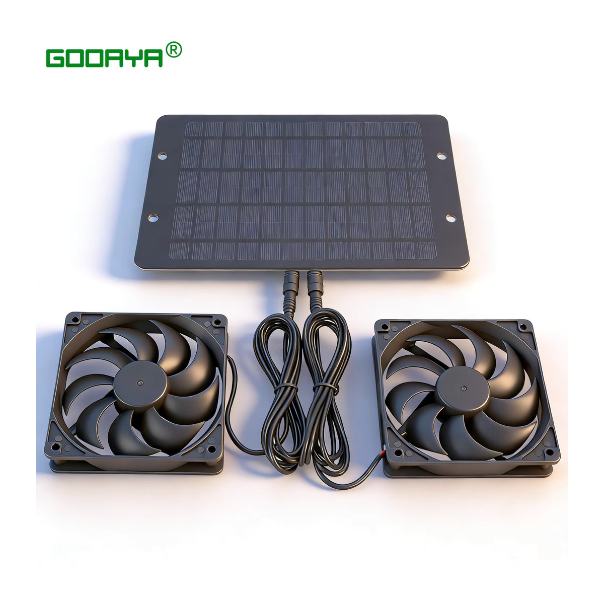 ZRGAE 12 V Solarventilator mit Solarpanel in Schwarz für Hühnerstall, Wohnmobil und Gewächshaus - Bild 1