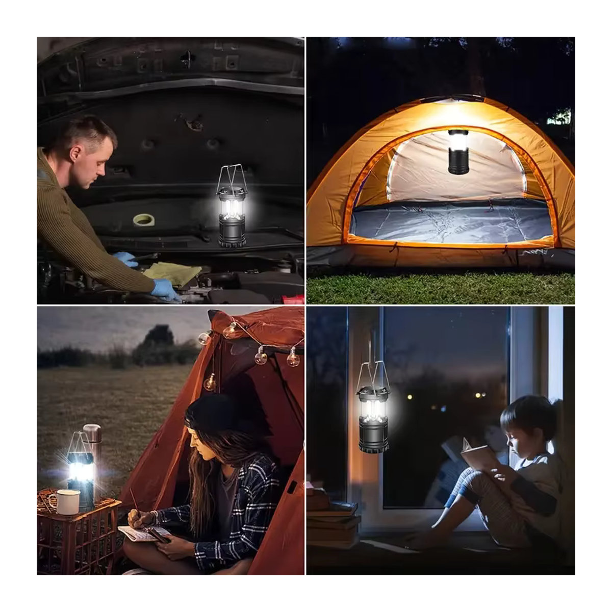 ZTree COB-LED-Campinglaterne faltbar und ultrahell als tragbare Notfall-Taschenlampe für Camping und Zuhause - Bild 2