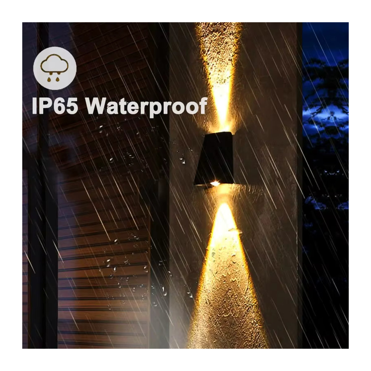 ZTree Modern LED Solar Wandleuchte Schwarz Wasserdicht für Garten und Terrasse - Bild 4