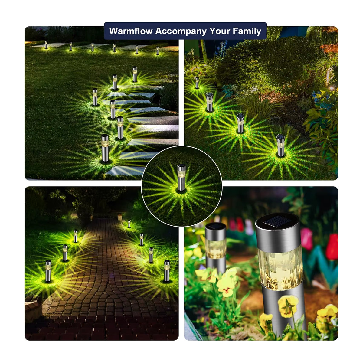 ZTree Solar Garten Wegeleuchten aus Edelstahl mit LED für Terrasse und Garten, wasserdicht und modern - Bild 2