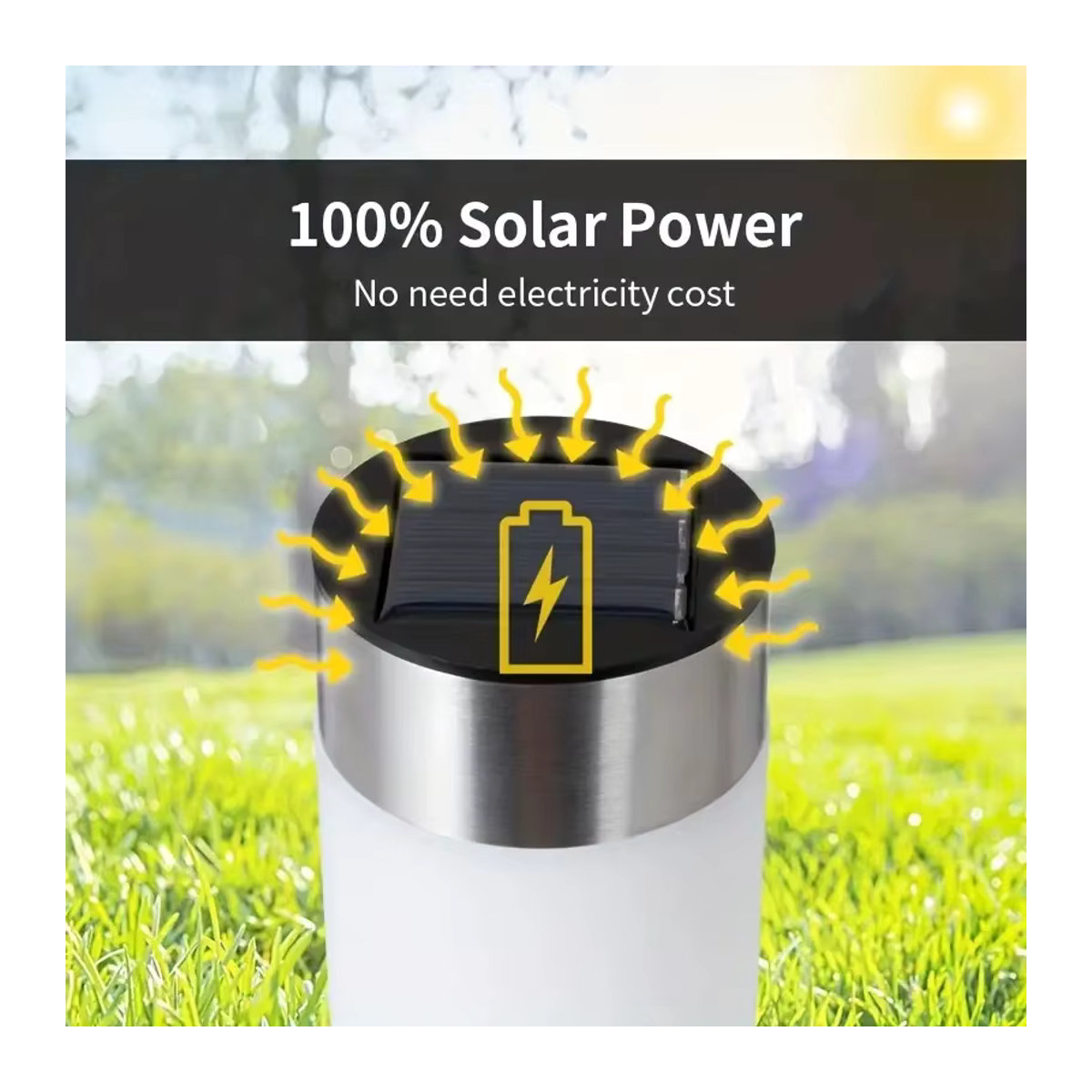 ZTree Solar Garten Wegeleuchten aus Edelstahl mit LED für Terrasse und Garten, wasserdicht und modern - Bild 3