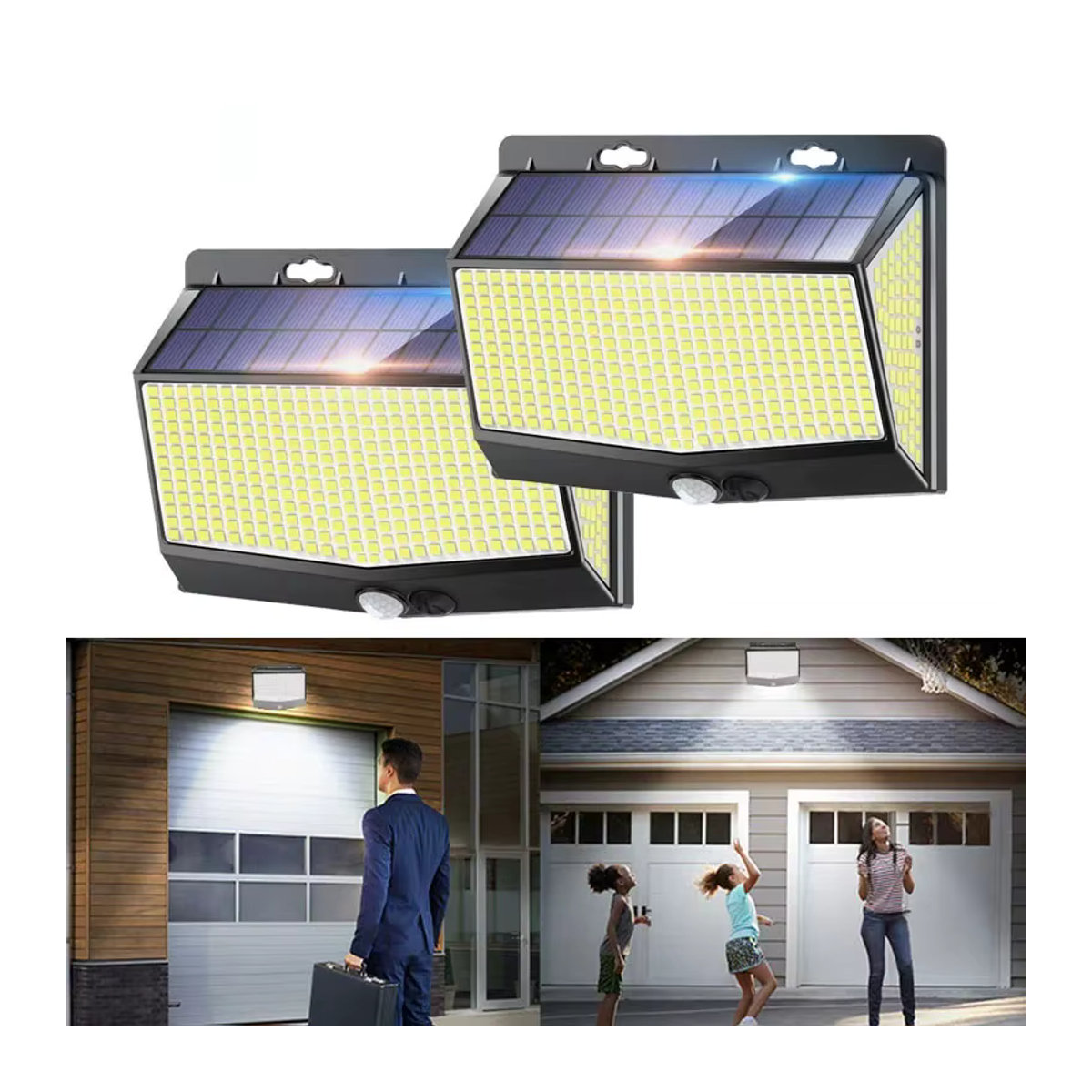 ZTree Solar LED Wandleuchte mit Bewegungssensor für Außenbereich und Garten in Schwarz - Bild 7