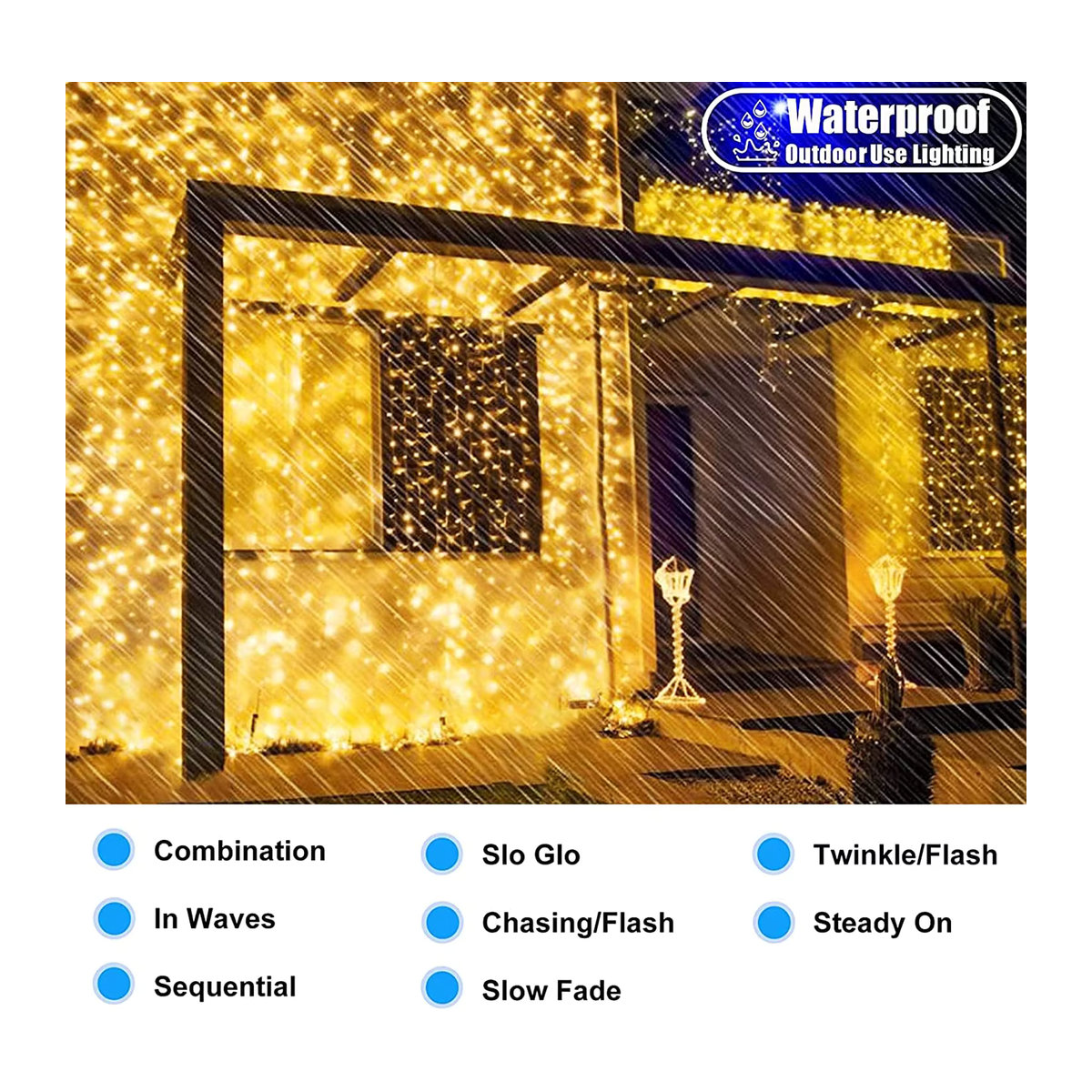 ZTree Solar String Light mit 300 LED in Warmweiß, Wasserdichte Solarleuchte mit 8 Modi für Garten und Außenbereich - Bild 4