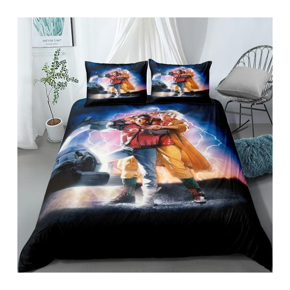Zurück in die Zukunft Sci-Fi Bettwäsche Set mit Reißverschluss, B/H: 135 x 200 cm - Bild 1