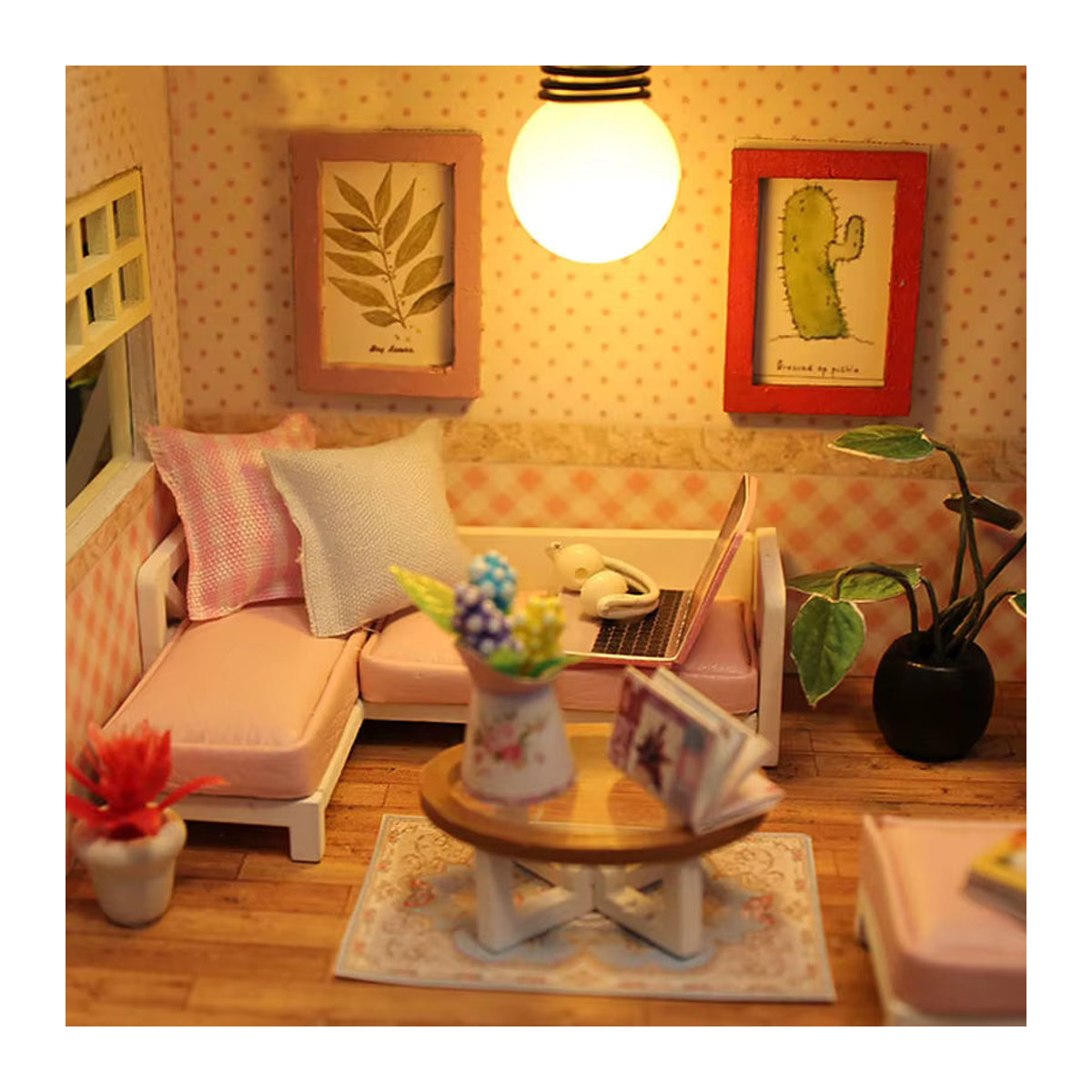 zuuton 3D-Puzzle-Gebäudemodellbausatz aus Holz mit LED-Leuchten als Miniatur-Puppenhaus in Mehrfarbig - Bild 5