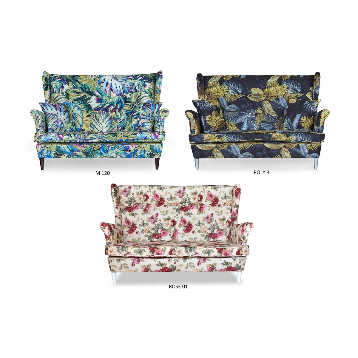 Zweisitzer-Sofa Ari Print von Family Möbel im skandinavischen Design mit Pflanzen- und Geometriemotiven - Bild 2