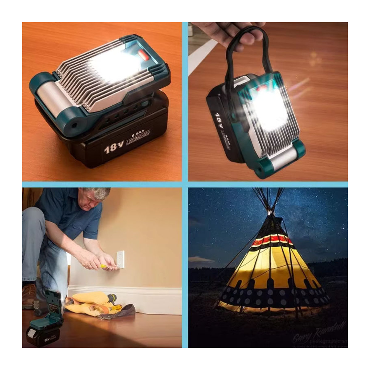 ZWINCKY LED Arbeitslampe für Bosch 18V und 20V Li-Ionen-Akkus - Bild 4