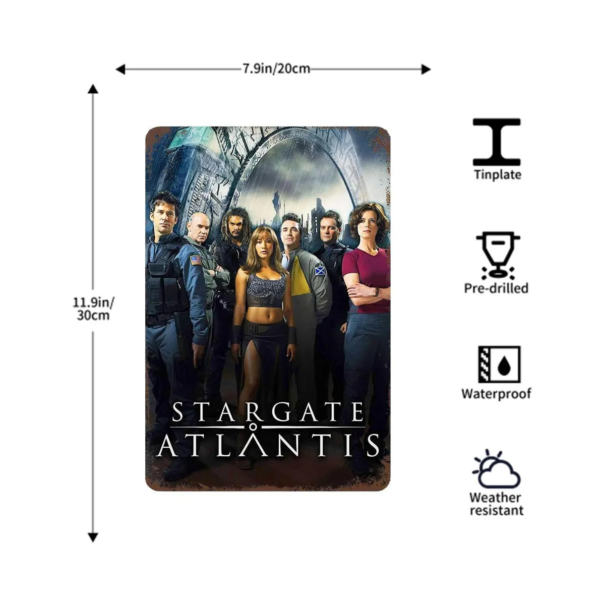 ZX ART Stargate SG-1 Vintage Metallschild Dekorative Wanddekoration B: 30 cm, H: 20 cm - Bild 1