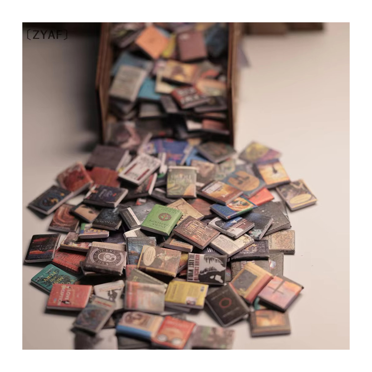 バZYAF Sigur 200 Stück Miniatur-Puppenbücher als Zubehör für Puppenhäuser und Regale, Multicolor - Bild 4